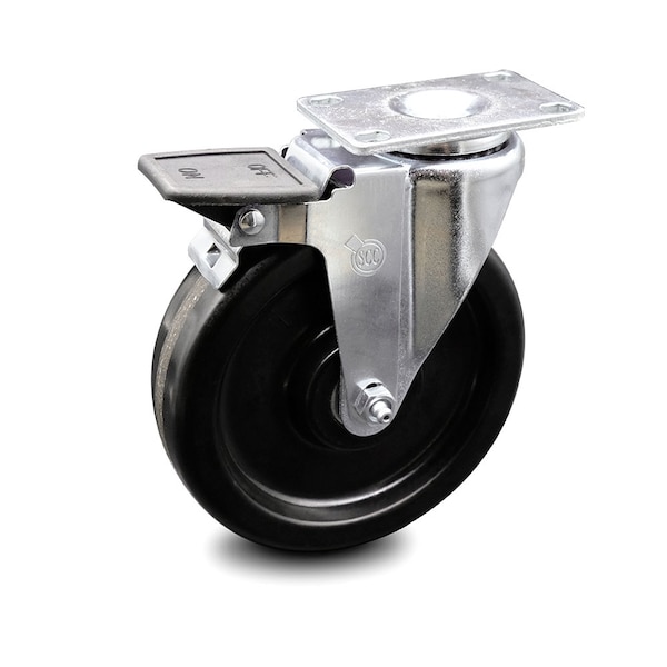 6 Inch Phenolic Wheel Swivel Top Plate Caster with Brake